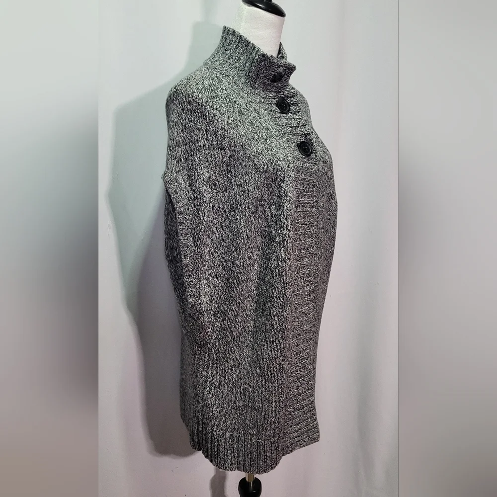 Worthington Women's Gray Turtle Neck Short Sleeve Knit Cardigan Sweater Size 1X - Picture 8 of 12